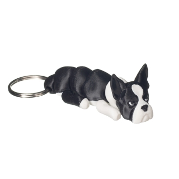 brelok boston terrier druk 3D – brelok z psem do kluczy i plecaka